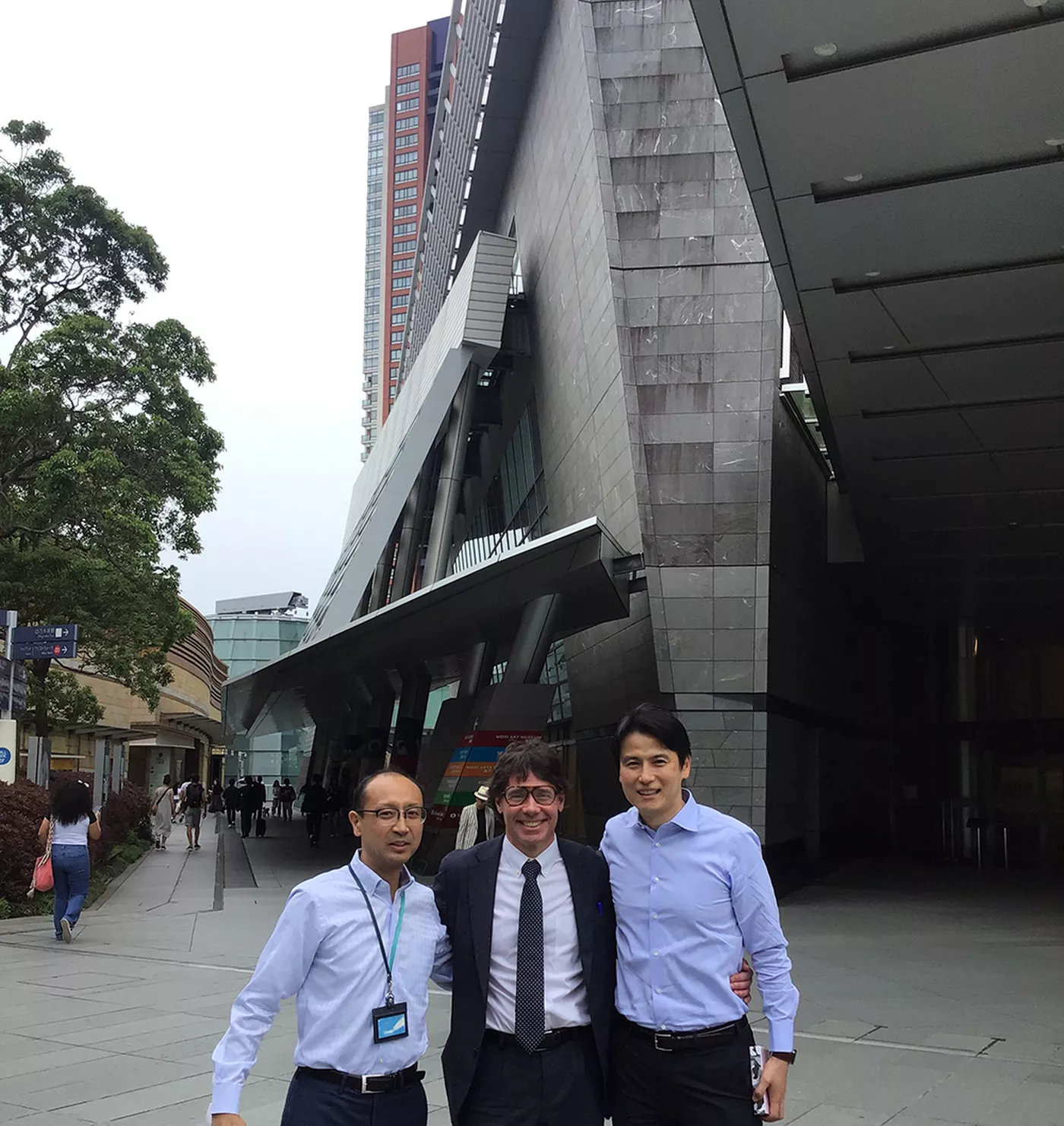 David Sanker posing with Takashi Nakatsuka and Yukio Oishi.